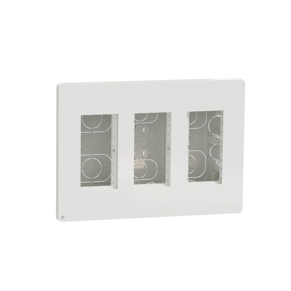 Schneider Electric - Unica - boîte de concentration encastrée complète - 3 col de 4 mod - Blc antibac