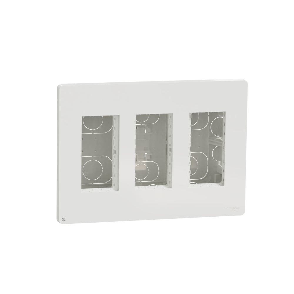 Schneider Electric - Unica - boîte de concentration encastrée complète - 3 col de 4 mod - Blc antibac