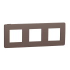 Schneider Electric - Unica Studio Color - plaque de finition - Chocolat lisere Anthracite - 3 postes