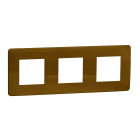 Schneider Electric - Unica Studio Metal - plaque de finition - Or lisere Blanc - 3 postes