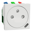 Schneider Electric - Unica - prise 2P+T affl FR + USB C 10,5W - 90° - rap - 2 mod - Blanc - méca seul