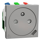 Schneider Electric - Unica - prise 2P+T affl FR + USB C 10,5W - 90° - rap - 2 mod - Alu - méca seul