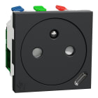 Schneider Electric - Unica - prise 2P+T affl FR + USB C 10,5W - 90° - rap - 2 mod - Anthr - méca seul