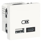 Schneider Electric - Unica - chargeur USB double - 5Vcc - 2,4A type A+C - 2 modul - blanc - meca seu