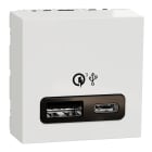 Schneider Electric - Unica - prise chargeur USB double - rapide 18W - 3,4A type A+C - 2 mod - blanc