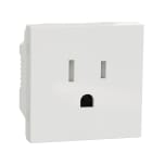 Schneider Electric - Unica - prise standard US - 15A - 2P+T - 2 mod - Blanc - méca seul