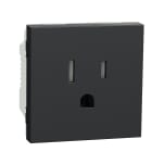 Schneider Electric - Unica - prise standard US - 15A - 2P+T - 2 mod - Anthracite - méca seul