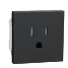 Schneider Electric - Unica - prise standard US - 15A - 2P+T - 2 mod - Anthracite - méca seul