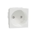 Schneider Electric - Unica - prise 2P - bornier à vis - 2 mod - Blanc - méca seul