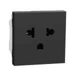 Schneider Electric - Unica - prise euroamericaine - 2P+T - 2 mod - Anthracite - méca seul