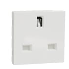 Schneider Electric - Unica - prise standard britannique - 15A - 2P+T - 2 mod - Blanc - méca seul