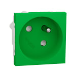 Schneider Electric - Unica - prise 2P+T - FR - 45° - raccord rapide traversant - Vert - méca seul