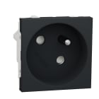 Schneider Electric - Unica - prise 2P+T - FR - 45° - raccord rapide traversant - Anthraci - méca seul