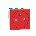 Schneider Electric - Unica - prise 2P+T - FR - 90° - goul - affleur - connex rap - Rouge - méca seul