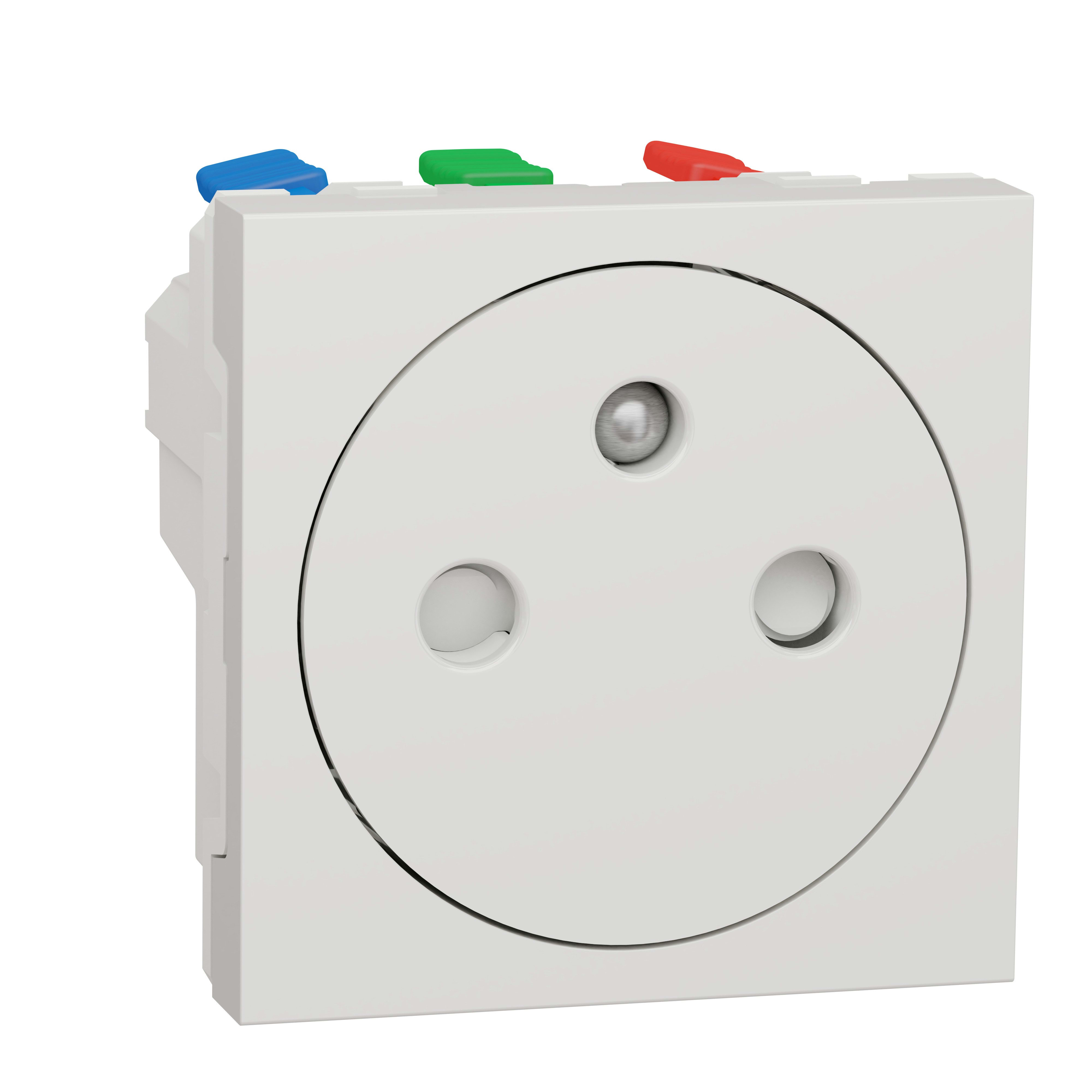 Schneider Electric - Unica - lot de 100 prises de courant affleurantes 2P+T - blanc - mécanisme seul