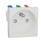 Schneider Electric - Unica - prise 2P+T - FR - 90° - goulotte - connex rapid - Blanc anti - méca seul