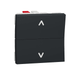 Schneider Electric - Unica - cde volet-roulant - double poussoir - 2 mod - Anthracite - méca seul