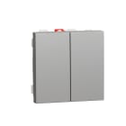 Schneider Electric - Unica - double va-et-vient - 10A - connexion rapide - 2 mod - Alu - méca seul
