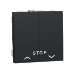 Schneider Electric - Unica - cde volet-roulant - double poussoir + STOP - 2 mod - Anthra - méca seul