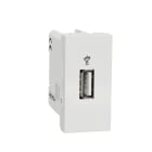 Schneider Electric - Unica - prise USB 2.0 - connecteur data - 1 mod - Blanc - meca seul