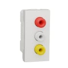 Schneider Electric - Unica - prise RCA triple (rouge blanc jaune) - 1 mod - Blanc - méca seul