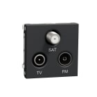 Schneider Electric - Unica - prise TV + FM + SAT - 2 mod - Anthracite - méca seul