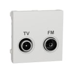 Schneider Electric - Unica - prise TV + FM - individuel - 2 mod - Blanc - méca seul