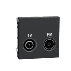 Schneider Electric - Unica - prise TV + FM - individuel - 2 mod - Anthracite - méca seul