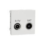 Schneider Electric - Unica - prise R-TV + SAT - individuel - 2 mod - Blanc - méca seul