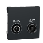 Schneider Electric - Unica - prise R-TV + SAT - individuel - 2 mod - Anthracite - meca seul