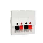 Schneider Electric - Unica - prise haut-parleur 2 sorties rouge + noir - 2 mod - Blanc - meca seul