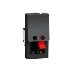 Schneider Electric - Unica - prise haut-parleur 1 sortie rouge + noir - 1 mod - Anthracit - méca seul