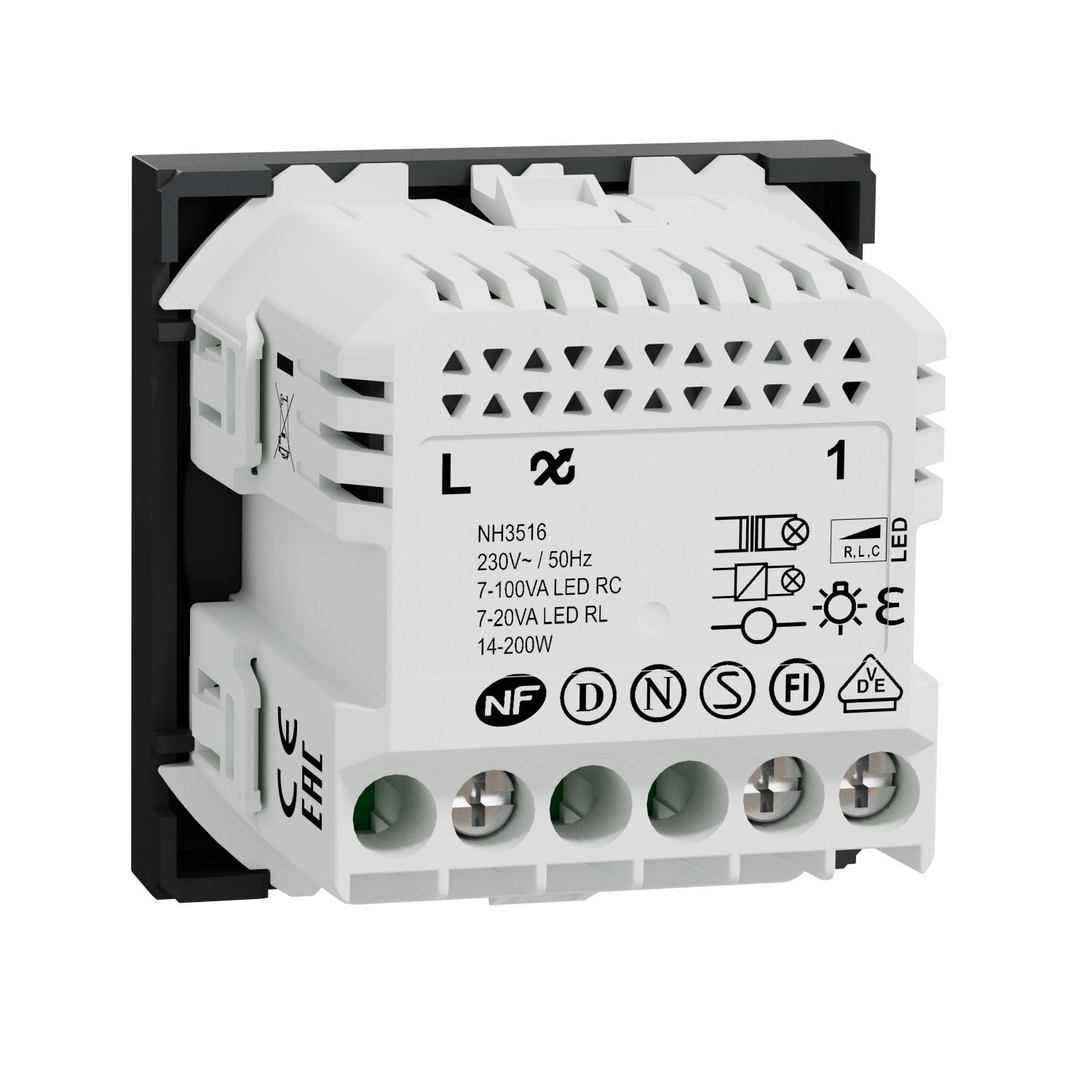 Schneider Electric Wiser Unica – Variateur Rotatif Zigbee 2 Fils Blanc Antimicrobien – Mécanisme Seul NU351620W
