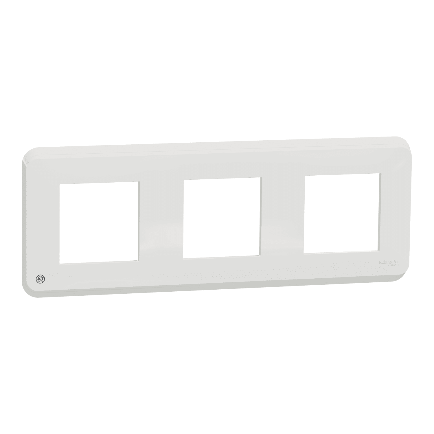 Schneider Electric - Unica Pro - plaque de finition - Blanc antibactérien - 3 postes