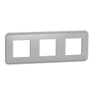 Schneider Electric - Unica Pro - plaque de finition - Alu - 3 postes