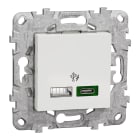 Schneider Electric - Unica - prise chargeur USB - C 45W + A 7,5W - 2 mod - blanc - méca support fix