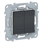 Schneider Electric - Unica KNX - bouton-poussoir 4 boutons + led - avec support - Anthracite