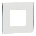 Schneider Electric - Unica Déco Subtile - Plaque de finition - Blanc liseré argent - 1P