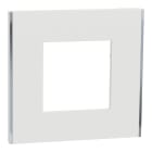 Schneider Electric - Unica Deco Subtile - Plaque de finition - Blanc lisere argent - 1P