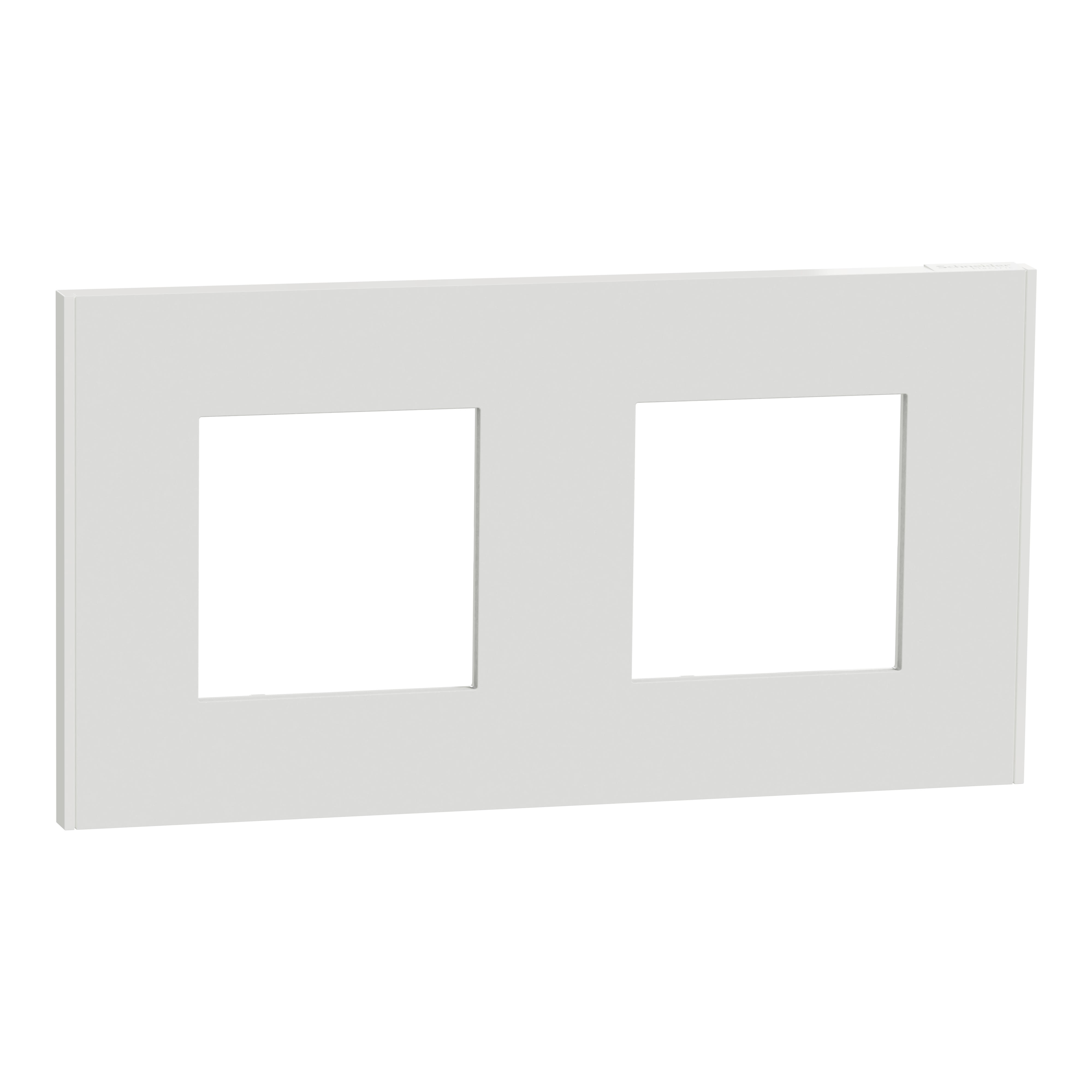 Schneider Electric - Unica Déco Essentielle - Plaque de finition - Blanc - 2 postes horiz vert