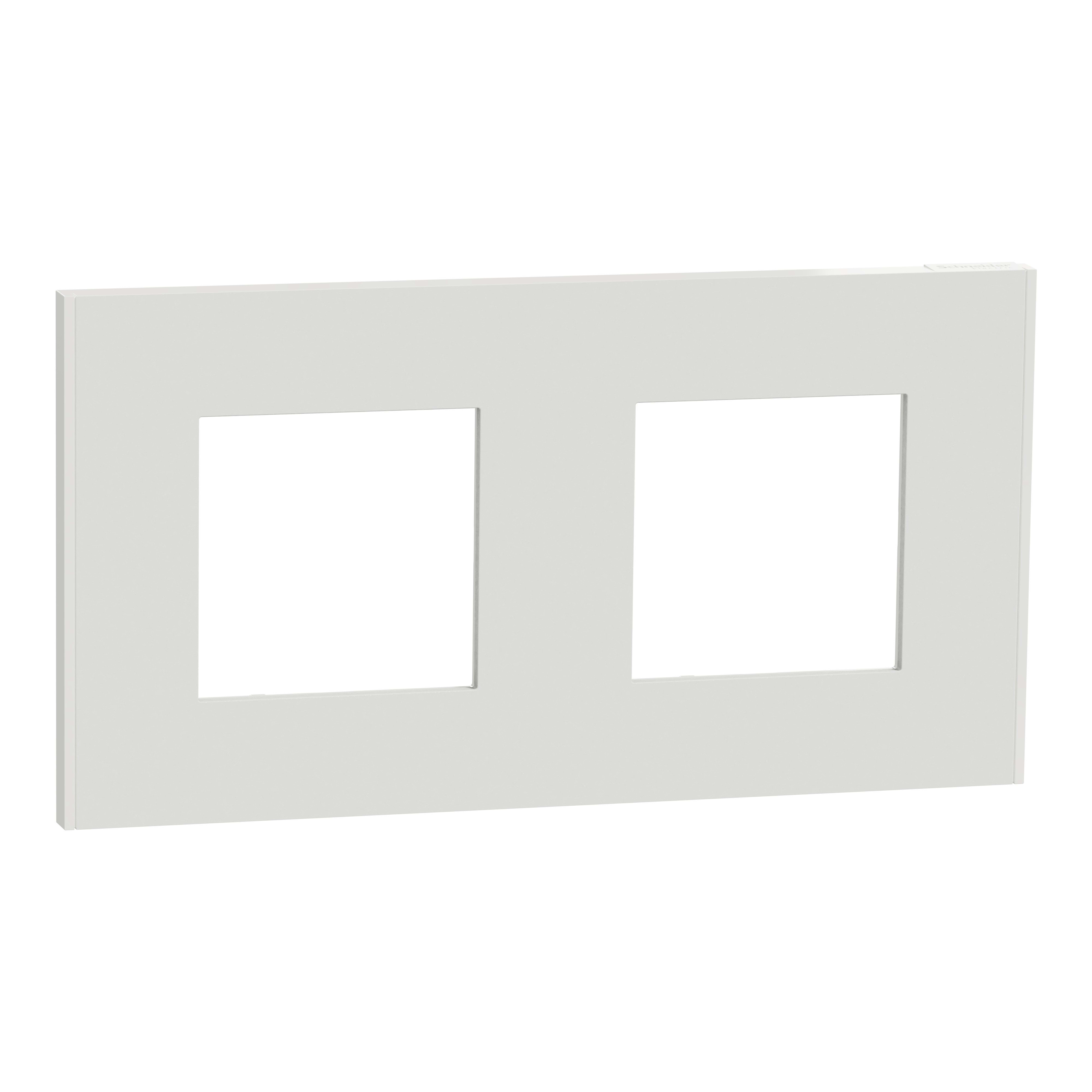 Schneider Electric - Unica Déco Essentielle - Plaque de finition - Blanc - 2 postes horiz vert
