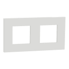 Schneider Electric - Unica Deco Essentielle - Plaque de finition - Blanc - 2 postes horiz vert
