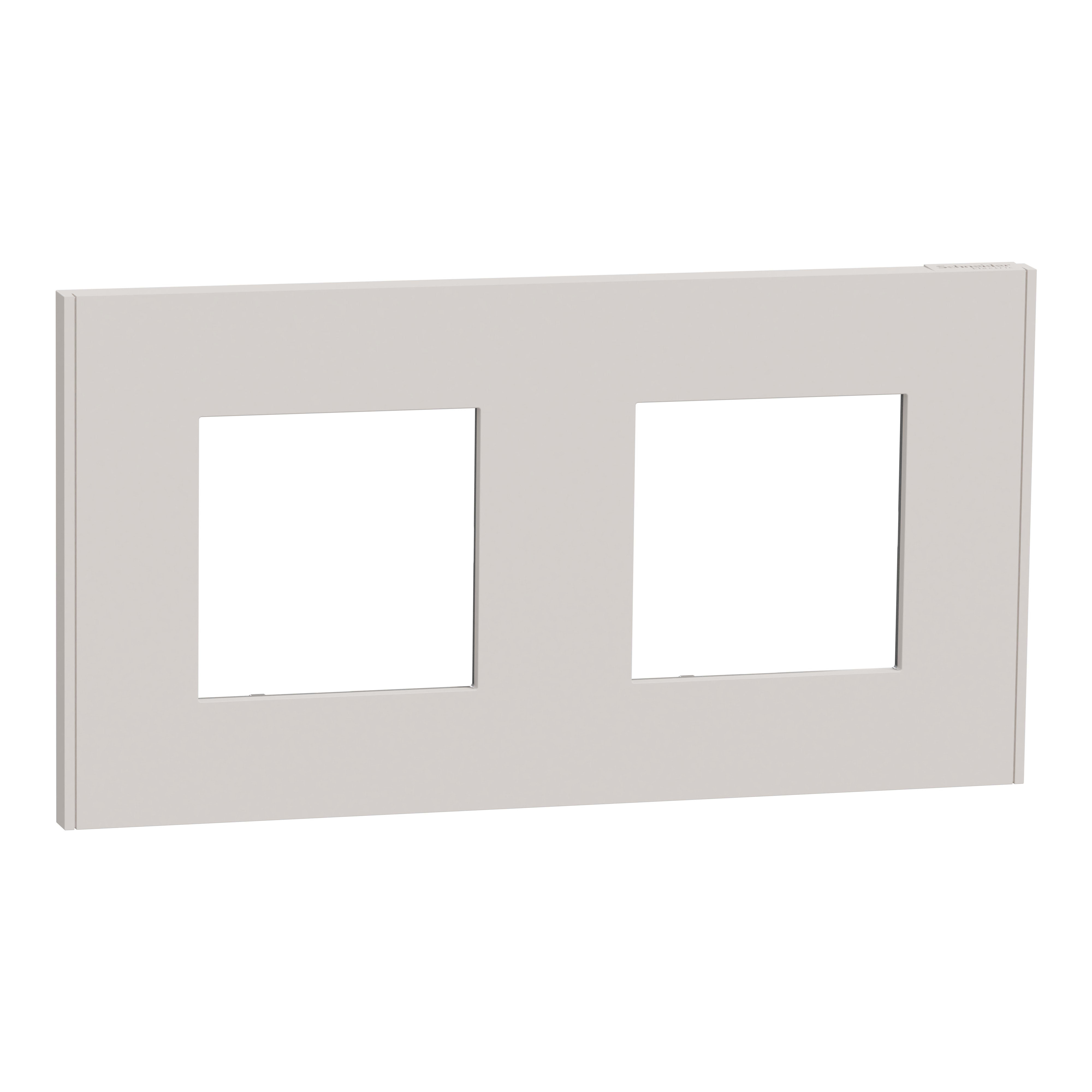 Schneider Electric - Unica Déco Essentielle - Plaque de finition - Gris pierre - 2 postes horiz vert