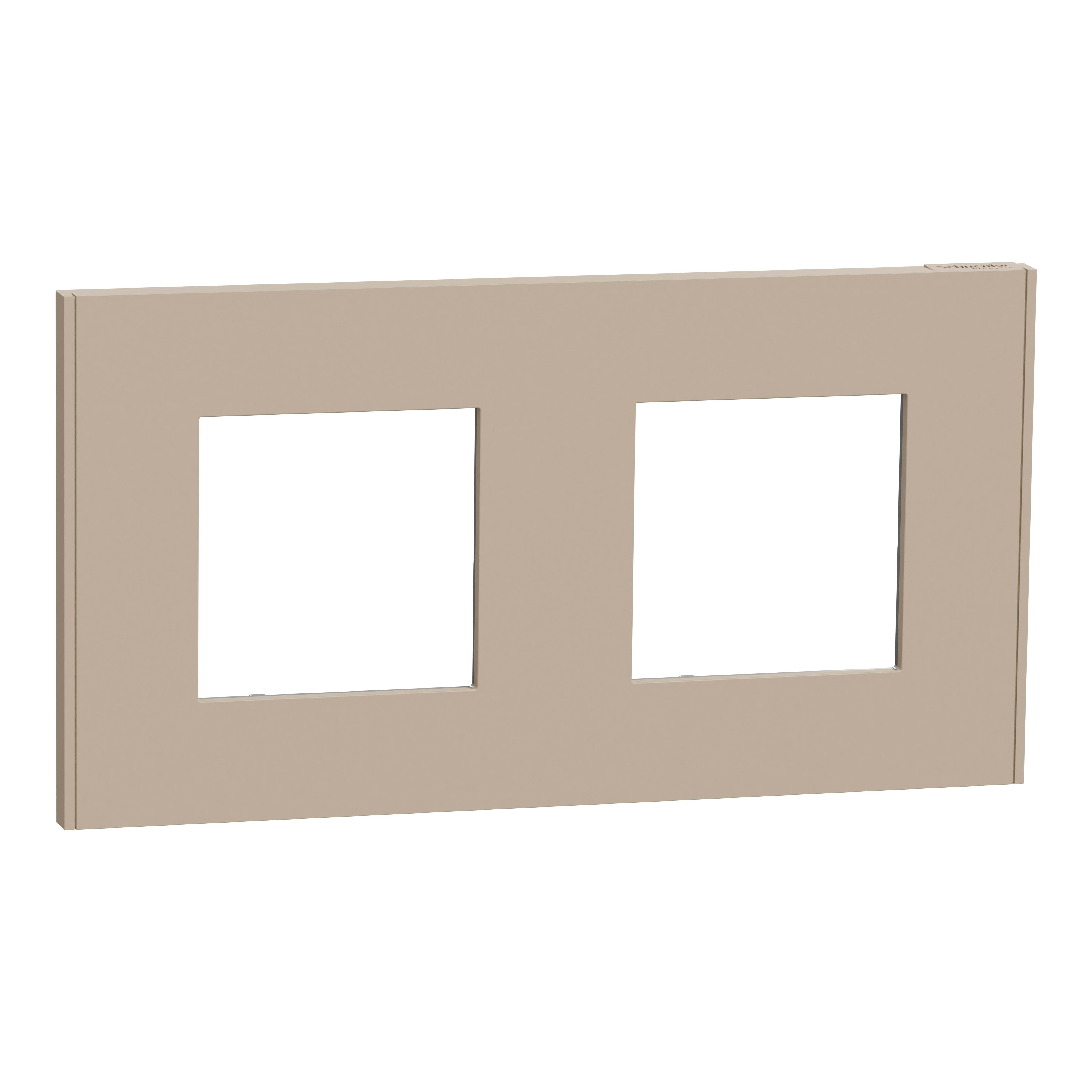 Schneider Electric - Unica Déco Essentielle - Plaque de finition - Taupe - 2 postes horiz vert