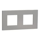Schneider Electric - Unica Déco Essentielle - Plaque de finition - Aluminium - 2 postes horiz vert