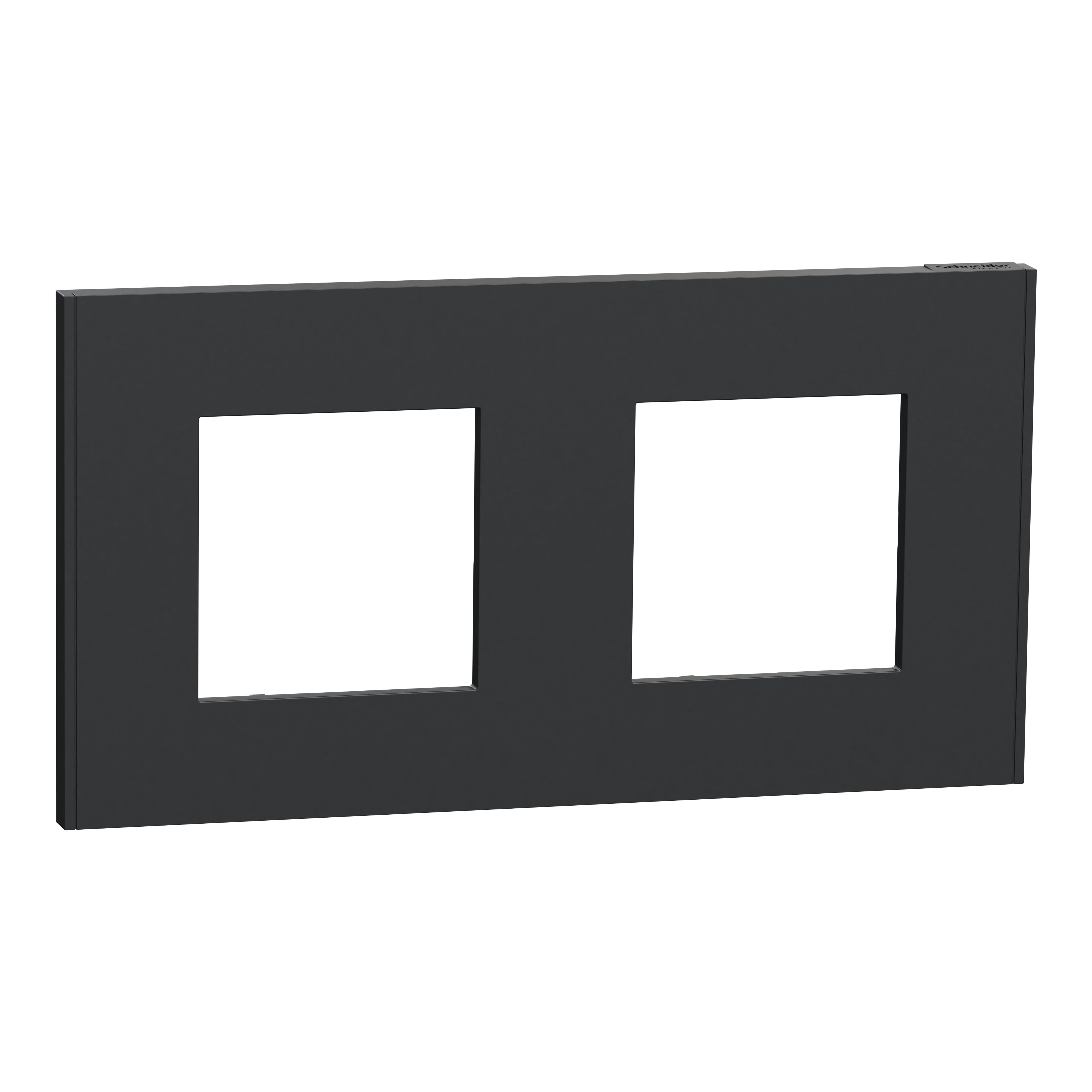 Schneider Electric - Unica Déco Essentielle - Plaque de finition - Anthracite - 2 postes horiz vert