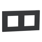 Schneider Electric - Unica Déco Essentielle - Plaque de finition - Anthracite - 2 postes horiz vert