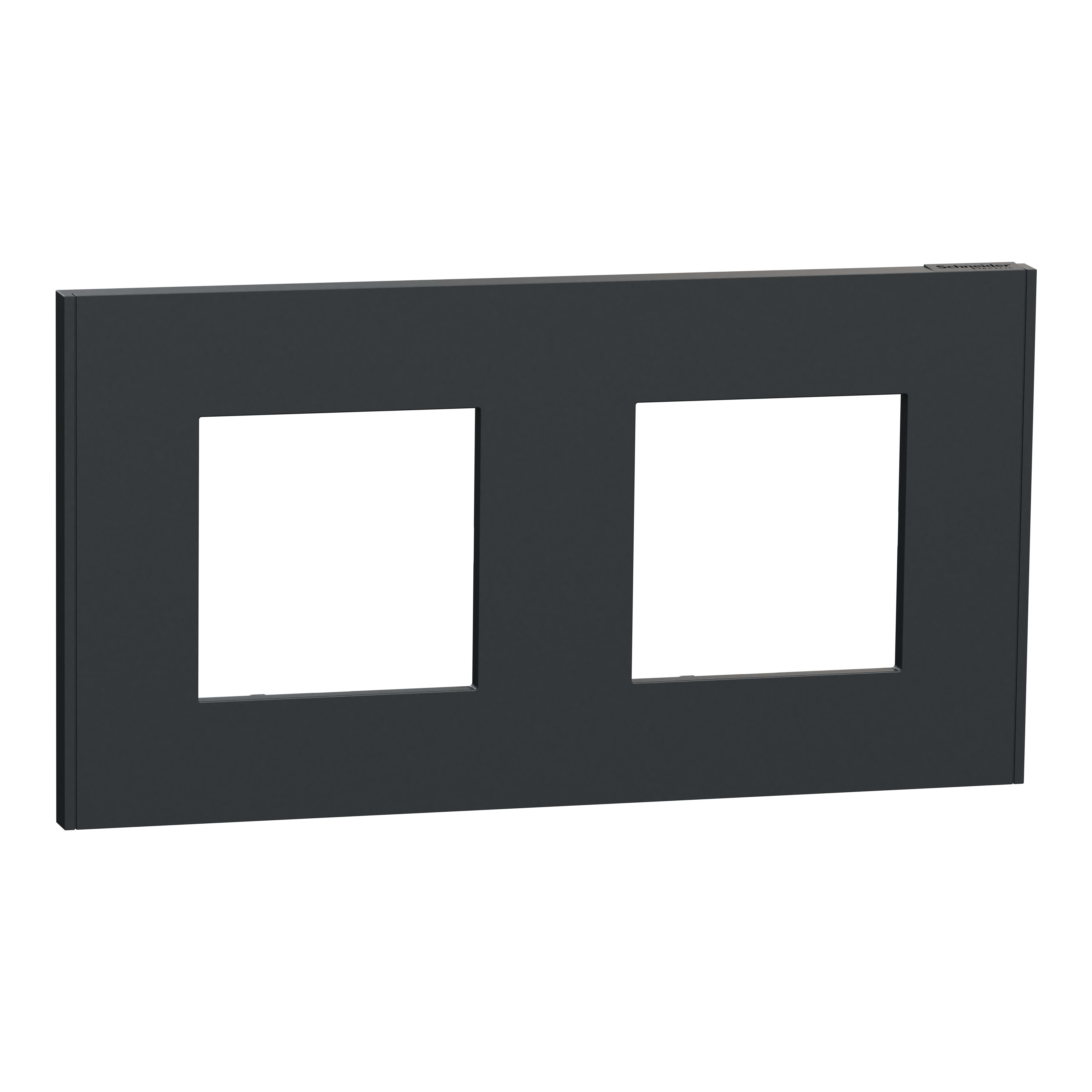 Schneider Electric - Unica Déco Essentielle - Plaque de finition - Anthracite - 2 postes horiz vert