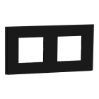 Schneider Electric - Unica Déco Signature - Plaque de finition - Gomme noire - 2P horiz vert