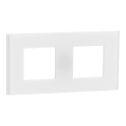 Schneider Electric - Unica Déco Signature - Plaque de finition - Blanc neige - 2P horiz vert